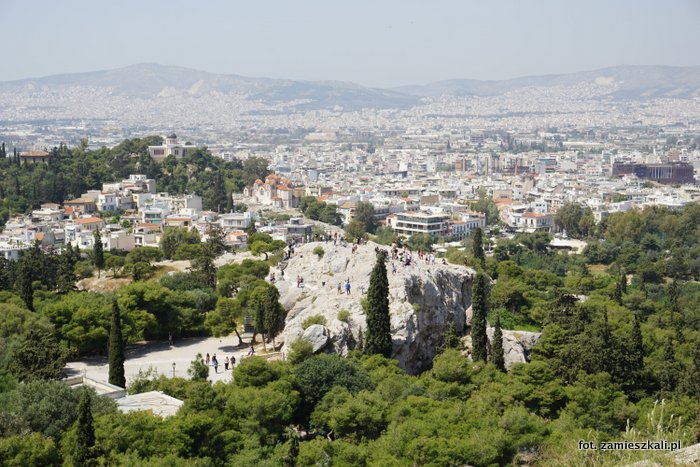 Areopag Ateny widok z Akropolu